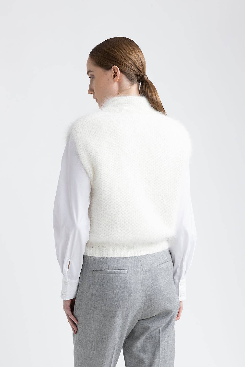 Peserico Gilet In Filato Di Lana D'angora