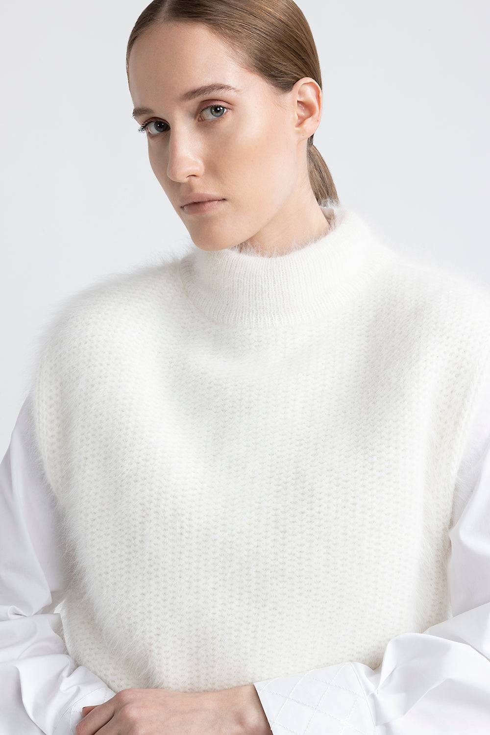 Peserico Gilet In Filato Di Lana D'angora