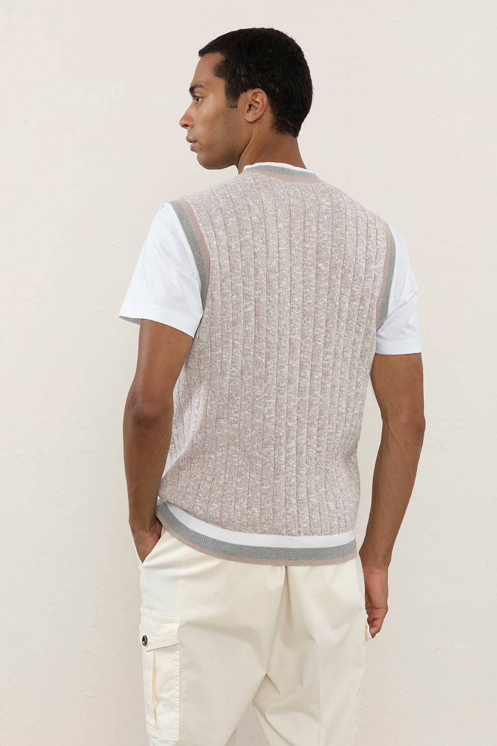 Peserico Gilet In Filato Di Puro Cotone Extrafine