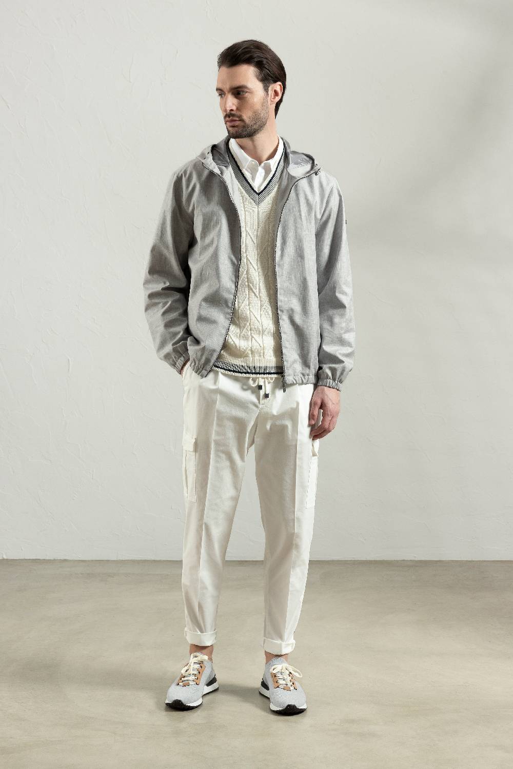 Peserico Gilet In Filato Di Puro Cotone Extrafine