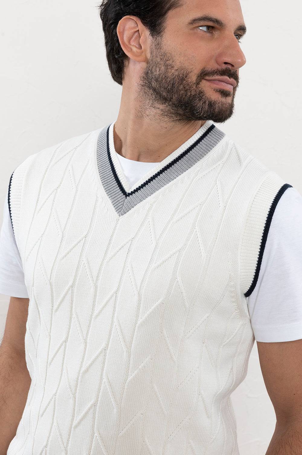 Peserico Gilet In Filato Di Puro Cotone Extrafine