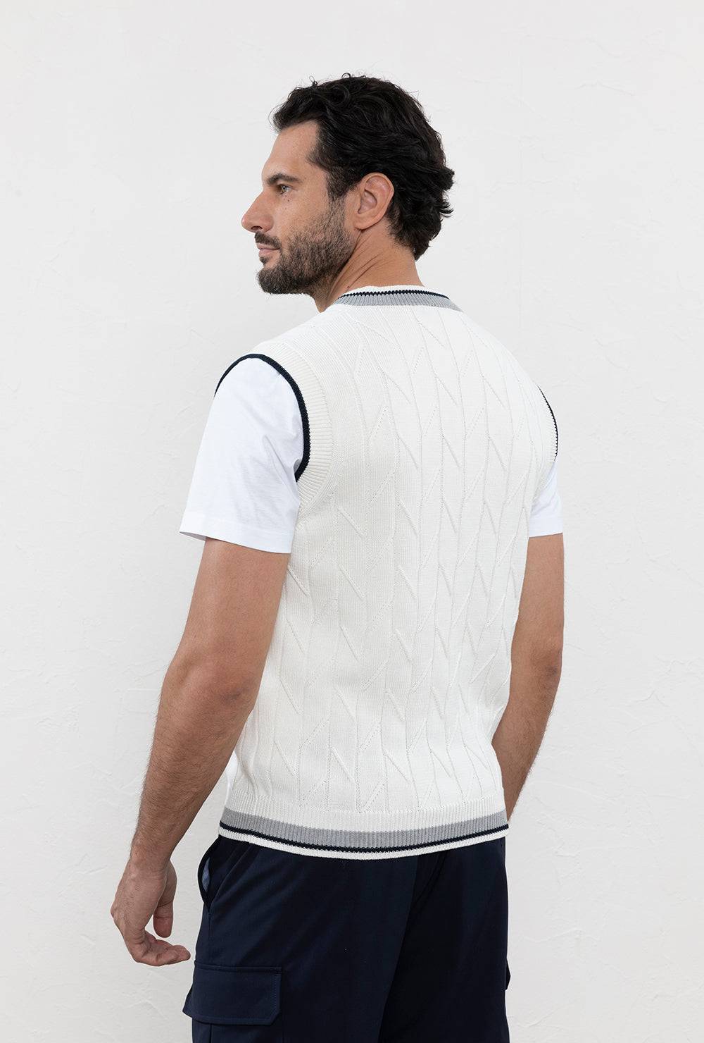 Peserico Gilet In Filato Di Puro Cotone Extrafine