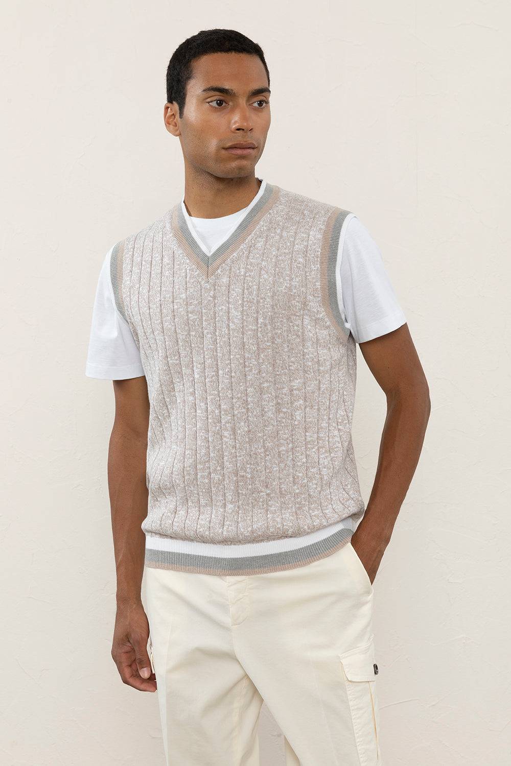 Peserico Gilet in filato di puro cotone extrafine