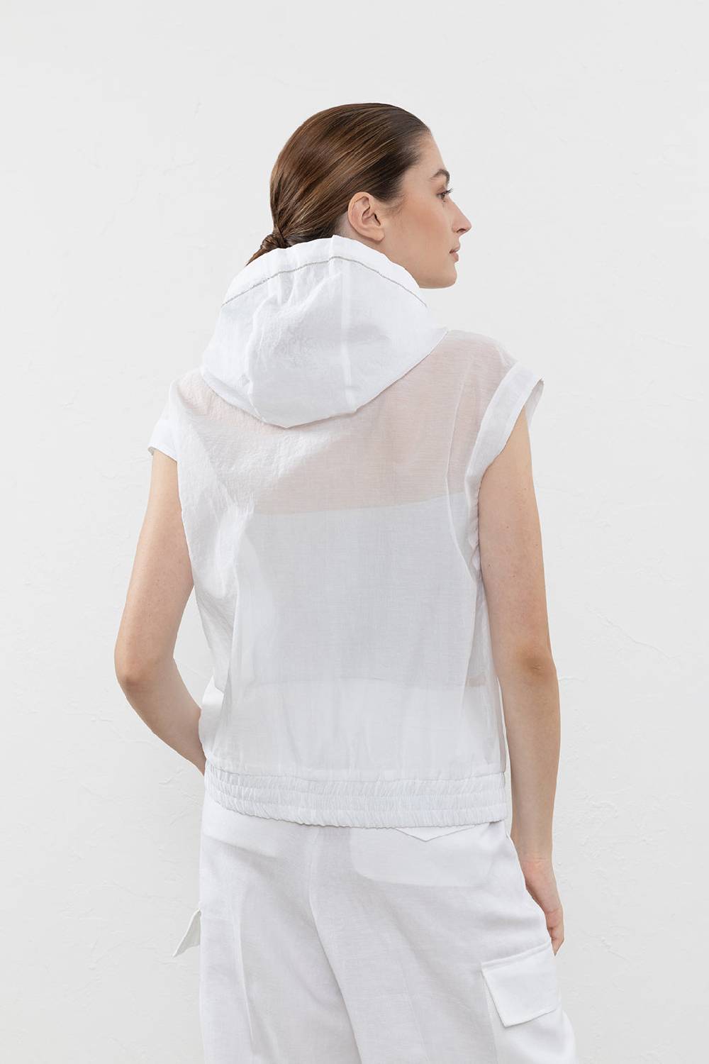 Peserico Gilet In Organza Tecnica Di Misto Cotone