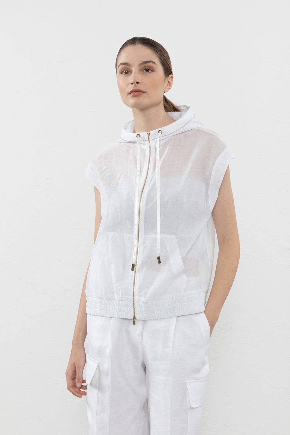 Peserico Gilet In Organza Tecnica Di Misto Cotone