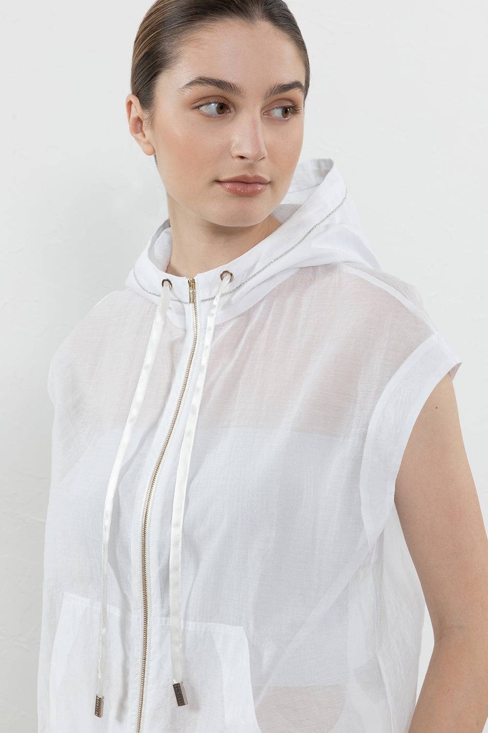 Peserico Gilet in organza tecnica di misto cotone