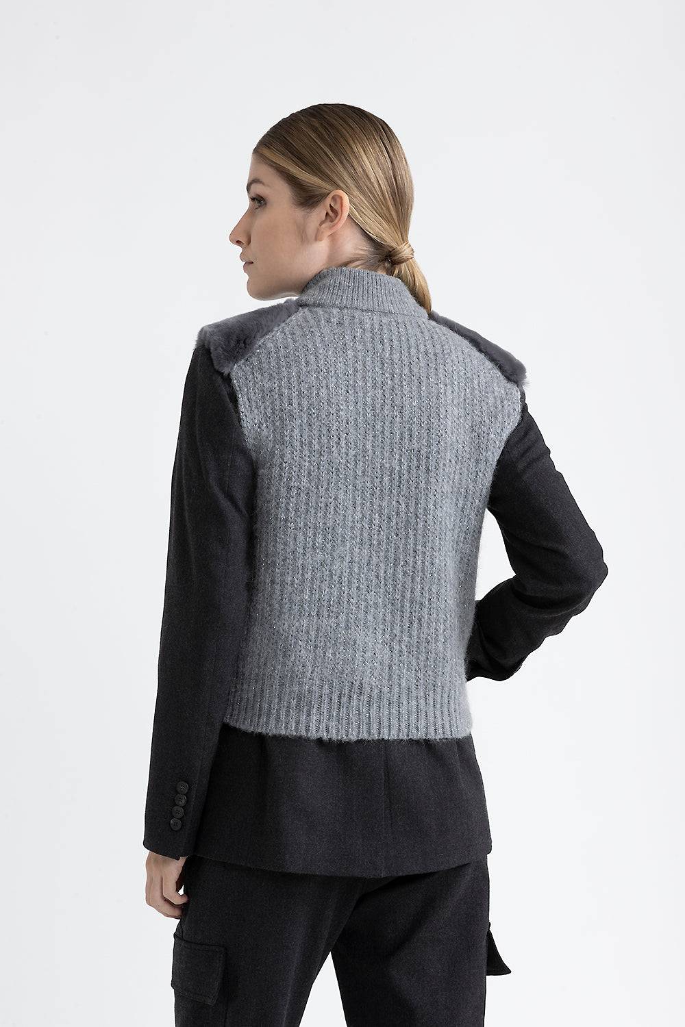 Peserico Gilet In Tricot E Pelo
