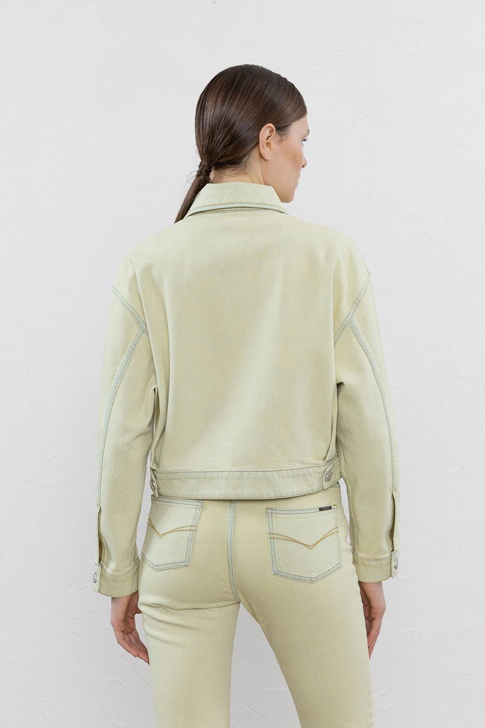 Peserico Giubbino Denim In Twill Di Cotone Stretch