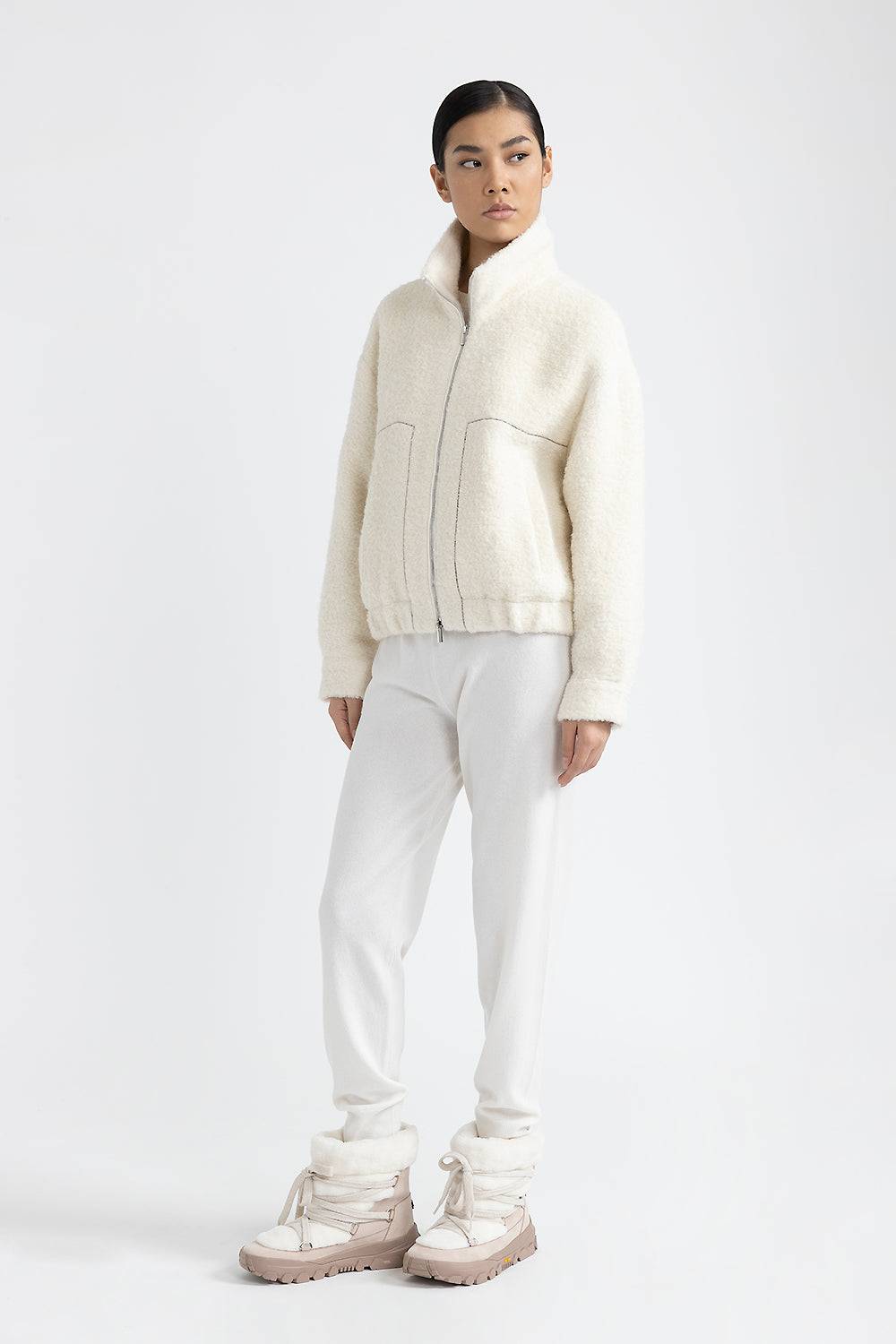 Peserico Giubbino In Panno Bouclè Di Lana E Alpaca