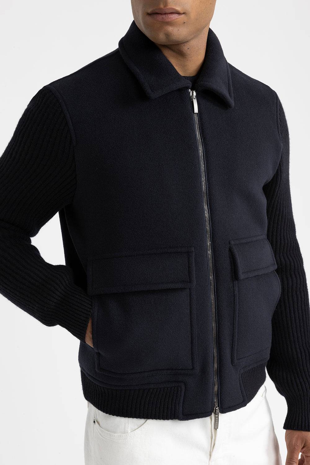 Peserico Giubbino In Panno Double Di Lana Cashmere