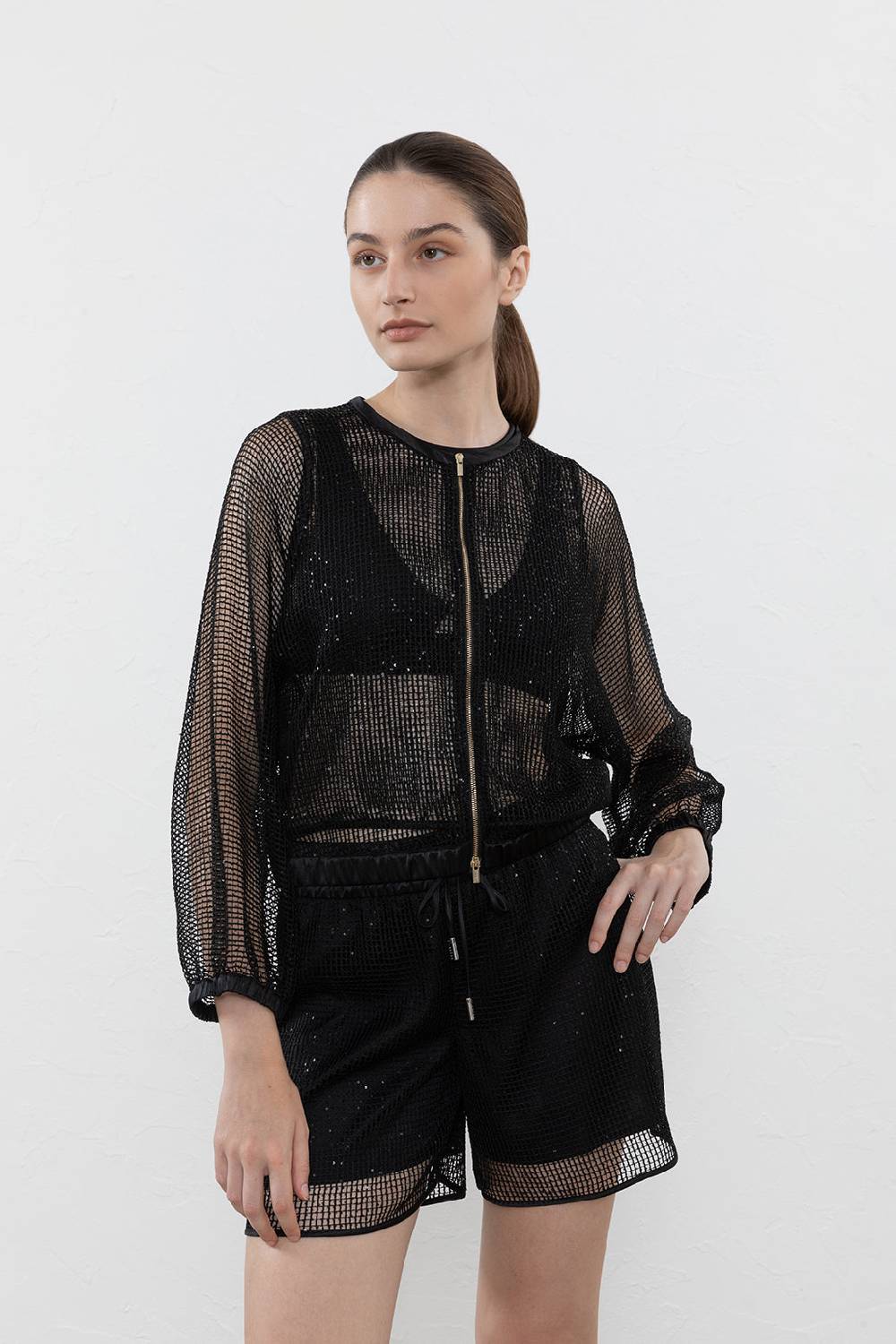 Peserico Giubbino in rete di viscosa