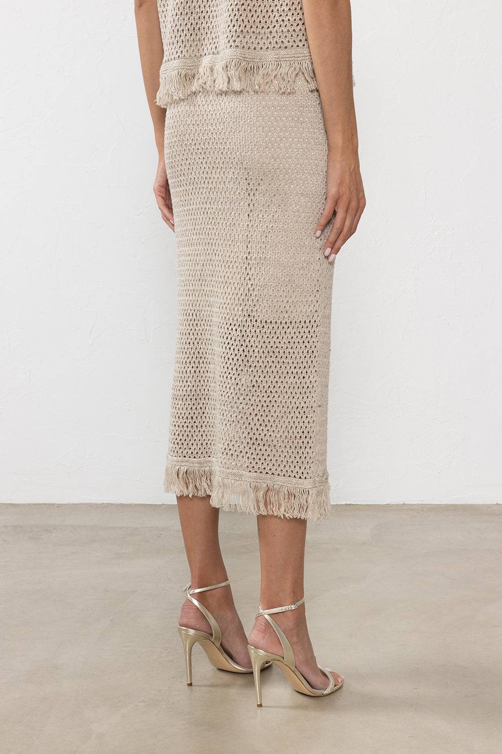 Peserico Gonna In Filato Di Lino E Cotone