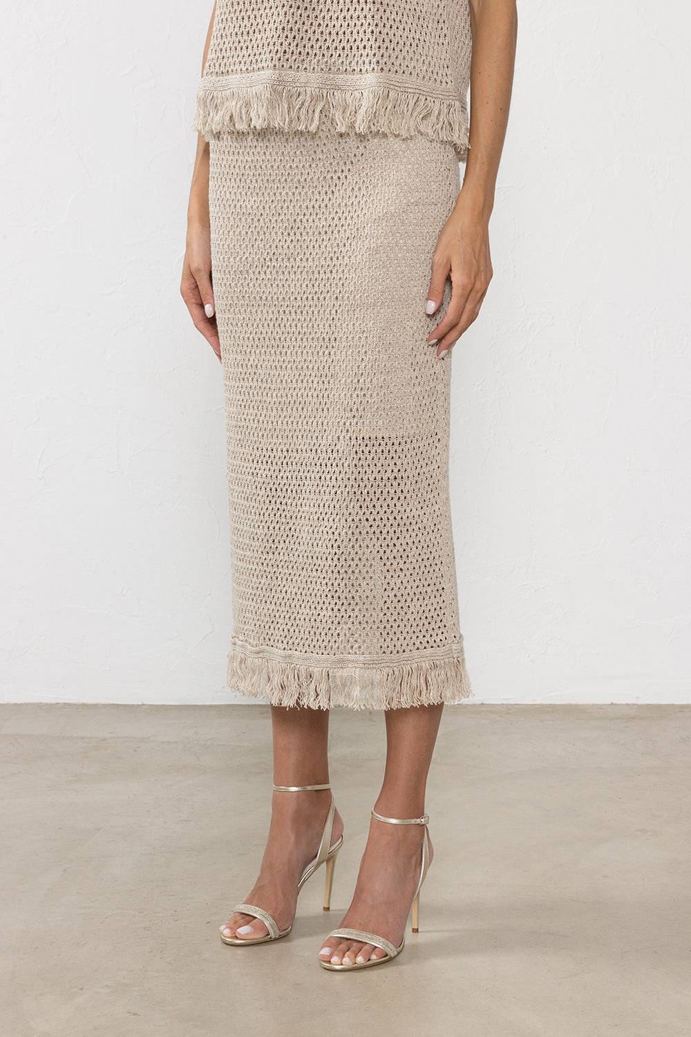 Peserico Gonna in filato di lino e cotone