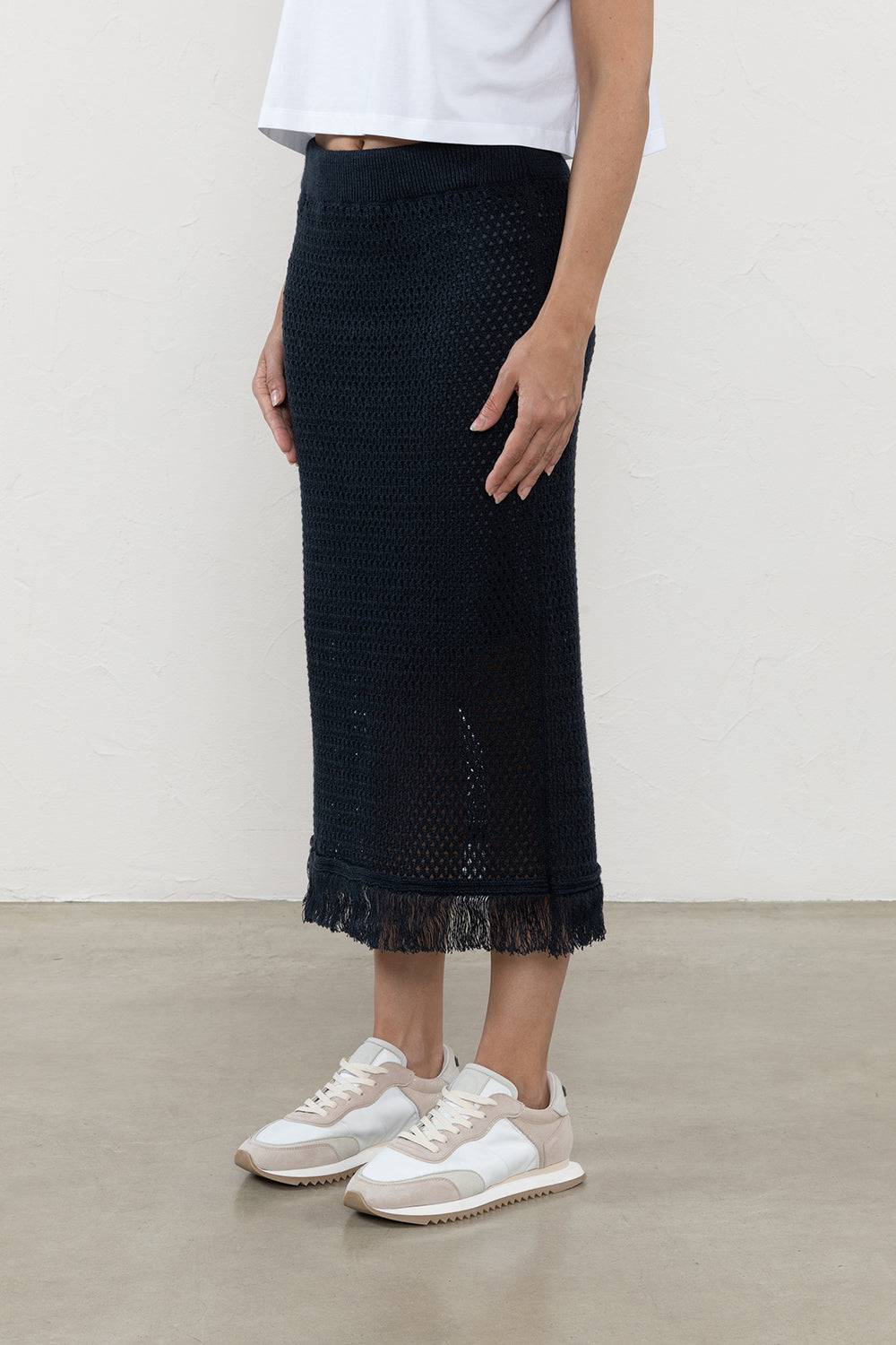 Peserico Gonna in filato di lino e cotone