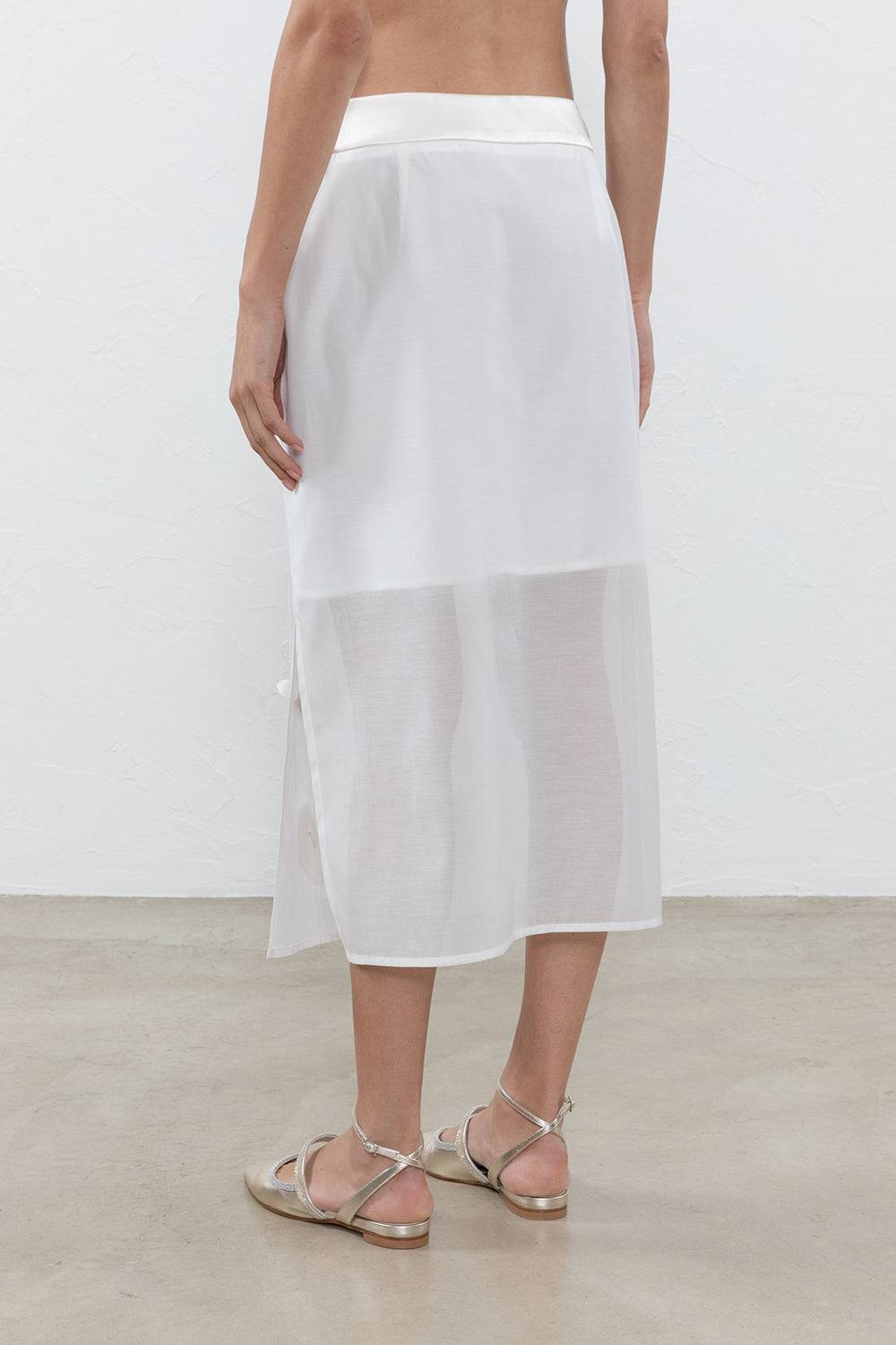 Peserico Gonna Lunga In Organza Di Cotone E Seta