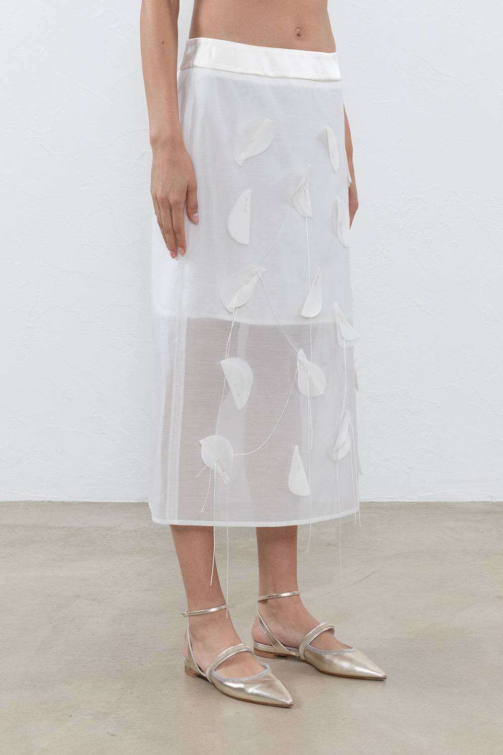 Peserico Gonna lunga in organza di cotone e seta