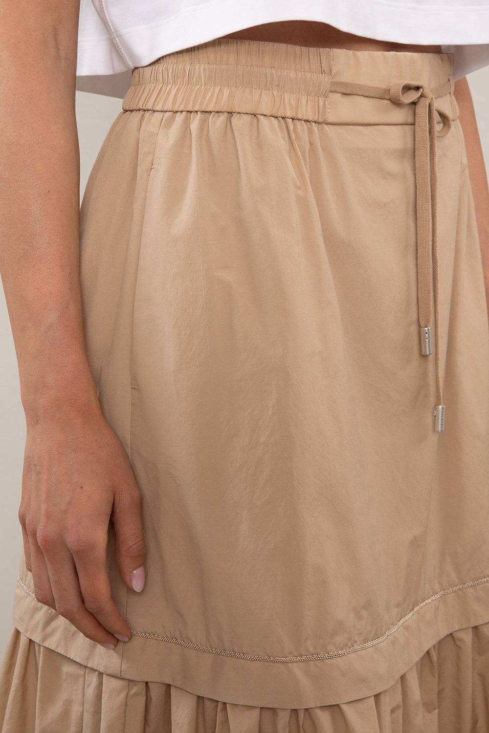 Peserico Gonna Lunga In Popeline Misto Cotone