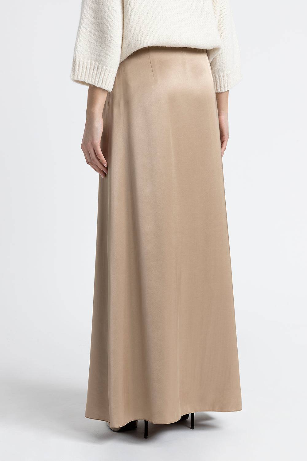 Peserico Gonna Lunga In Raso Di Viscosa