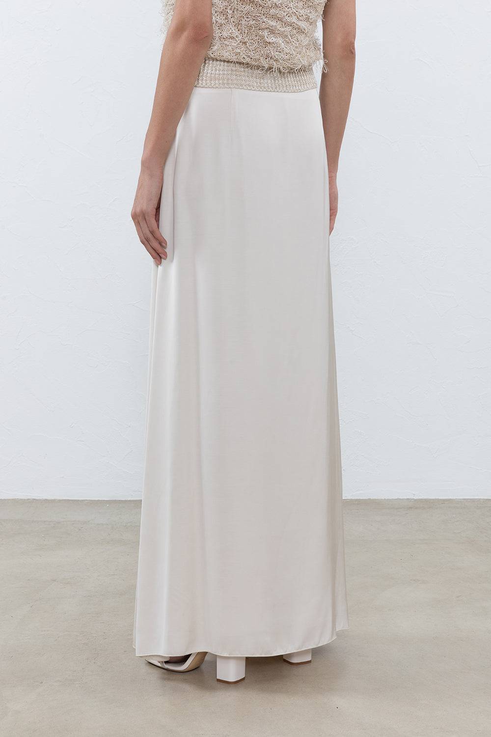 Peserico Gonna Lunga In Satin Di Viscosa