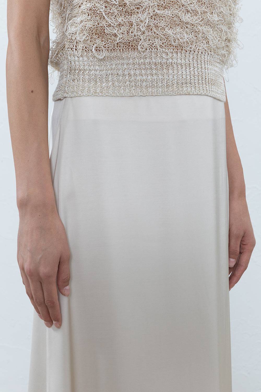 Peserico Gonna Lunga In Satin Di Viscosa