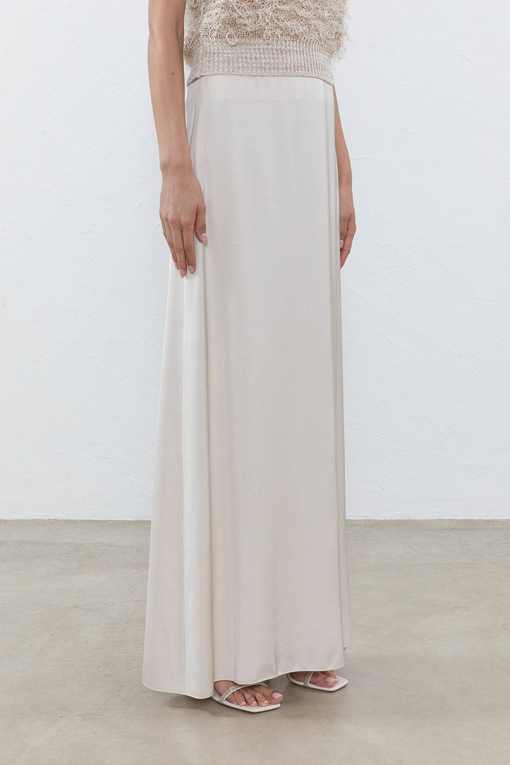 Peserico Gonna lunga in satin di viscosa