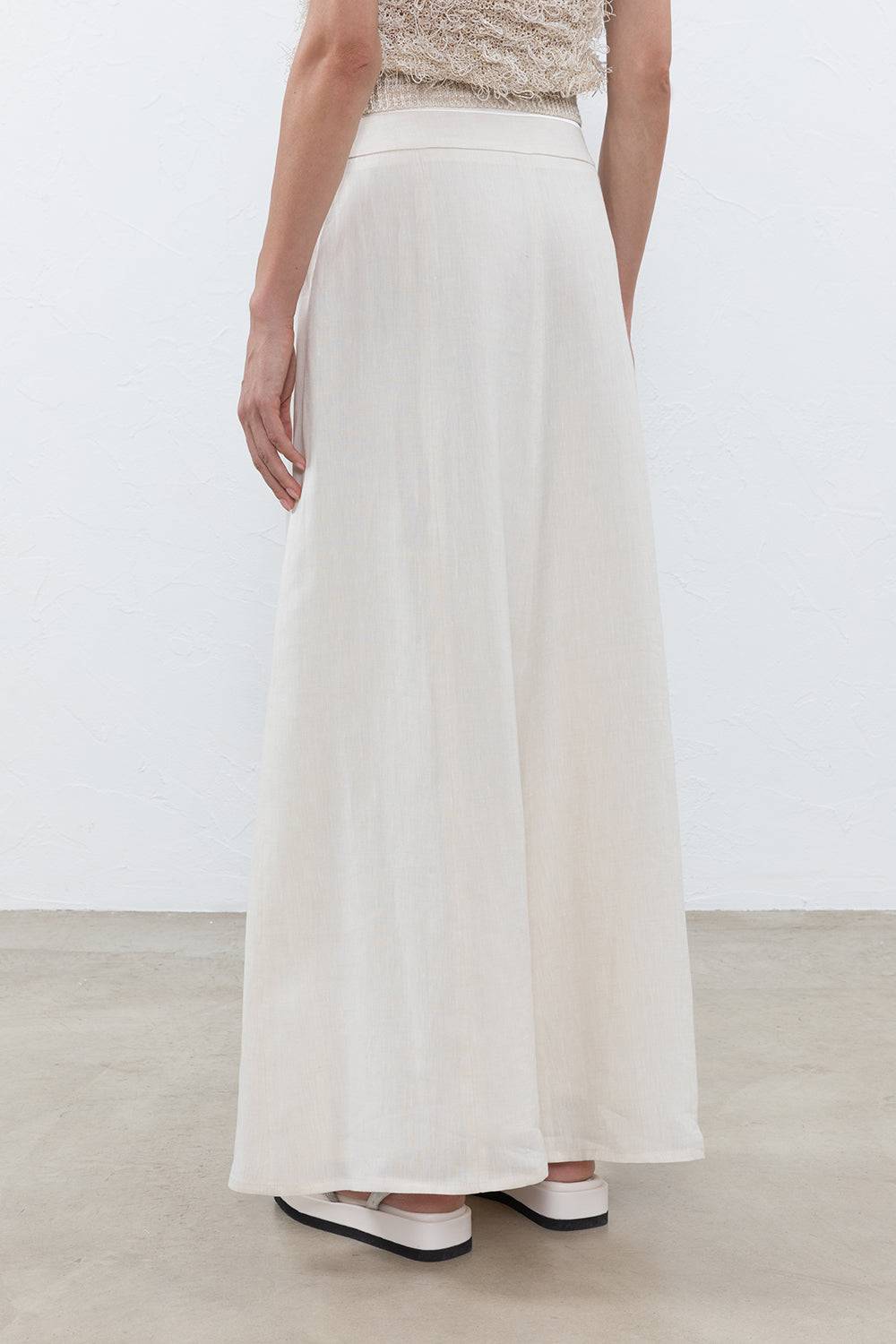 Peserico Gonna Lunga In Tela Di Puro Lino