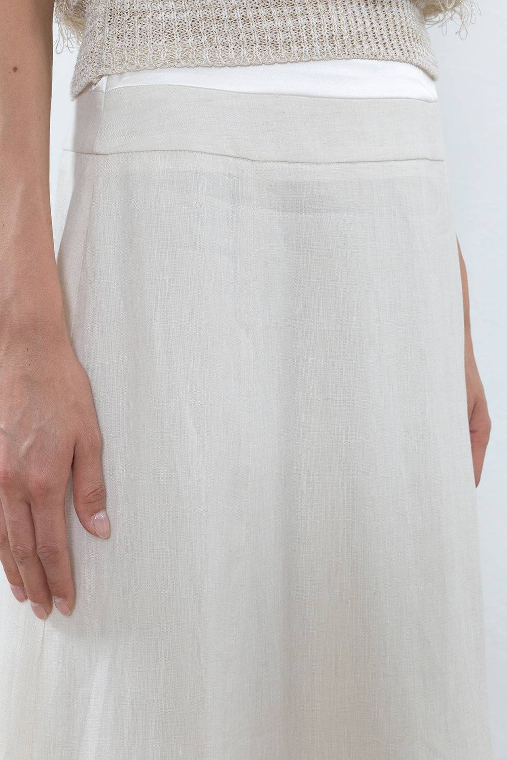 Peserico Gonna Lunga In Tela Di Puro Lino