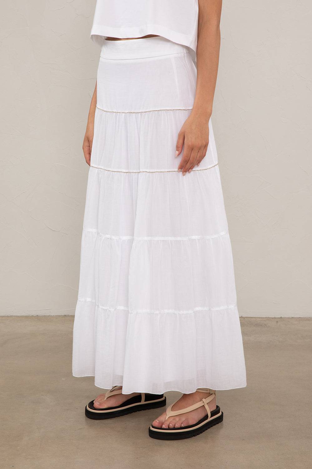 Peserico Gonna lunga in voile di puro cotone