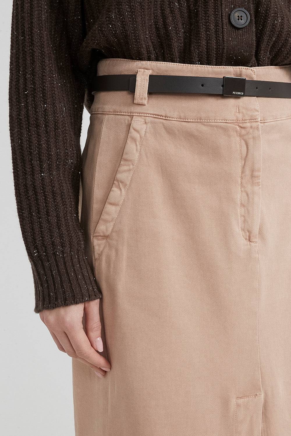 Peserico Gonna Midi Con Cintura In Cotone