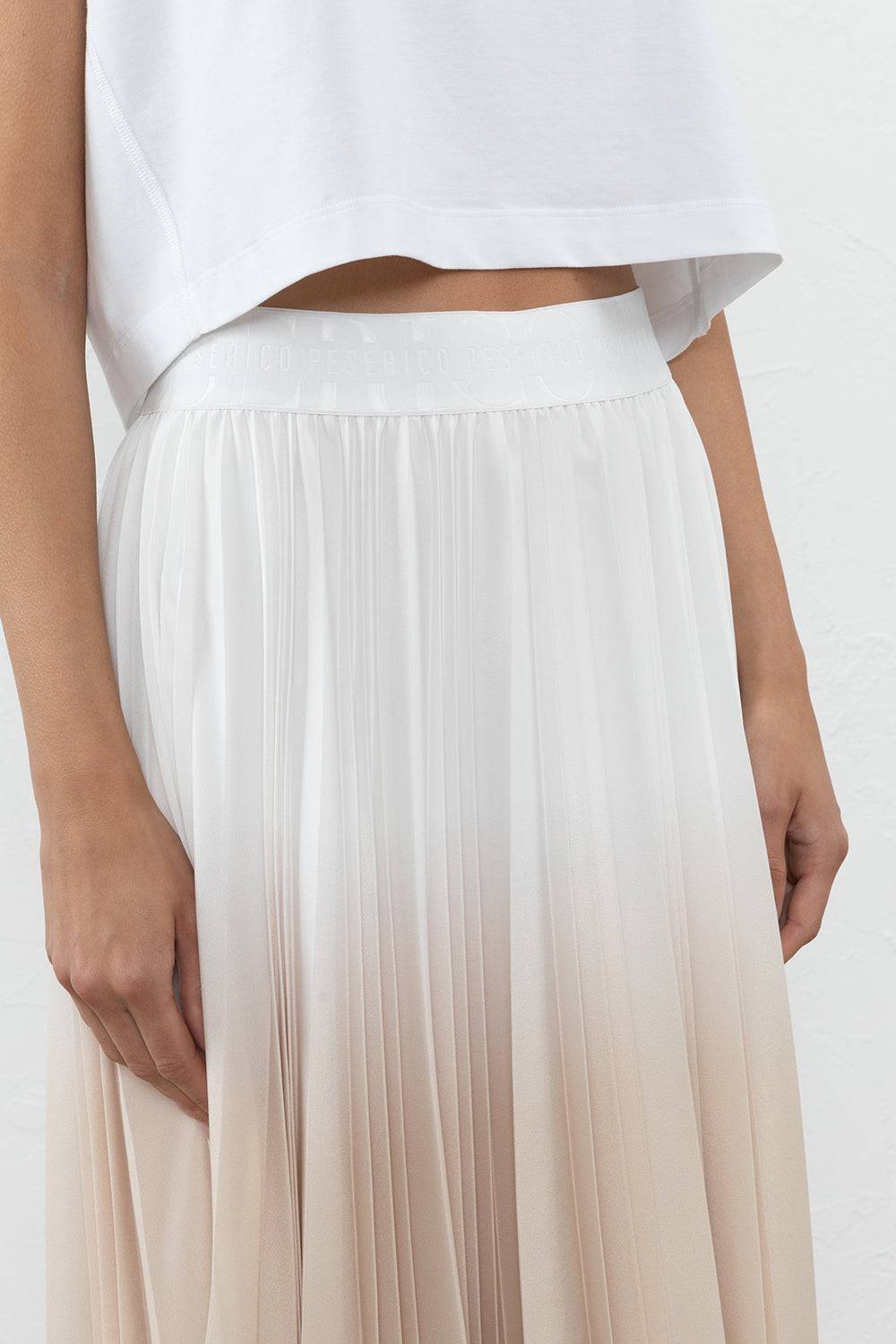 Peserico Gonna Midi Degradé In Plissé Soleil