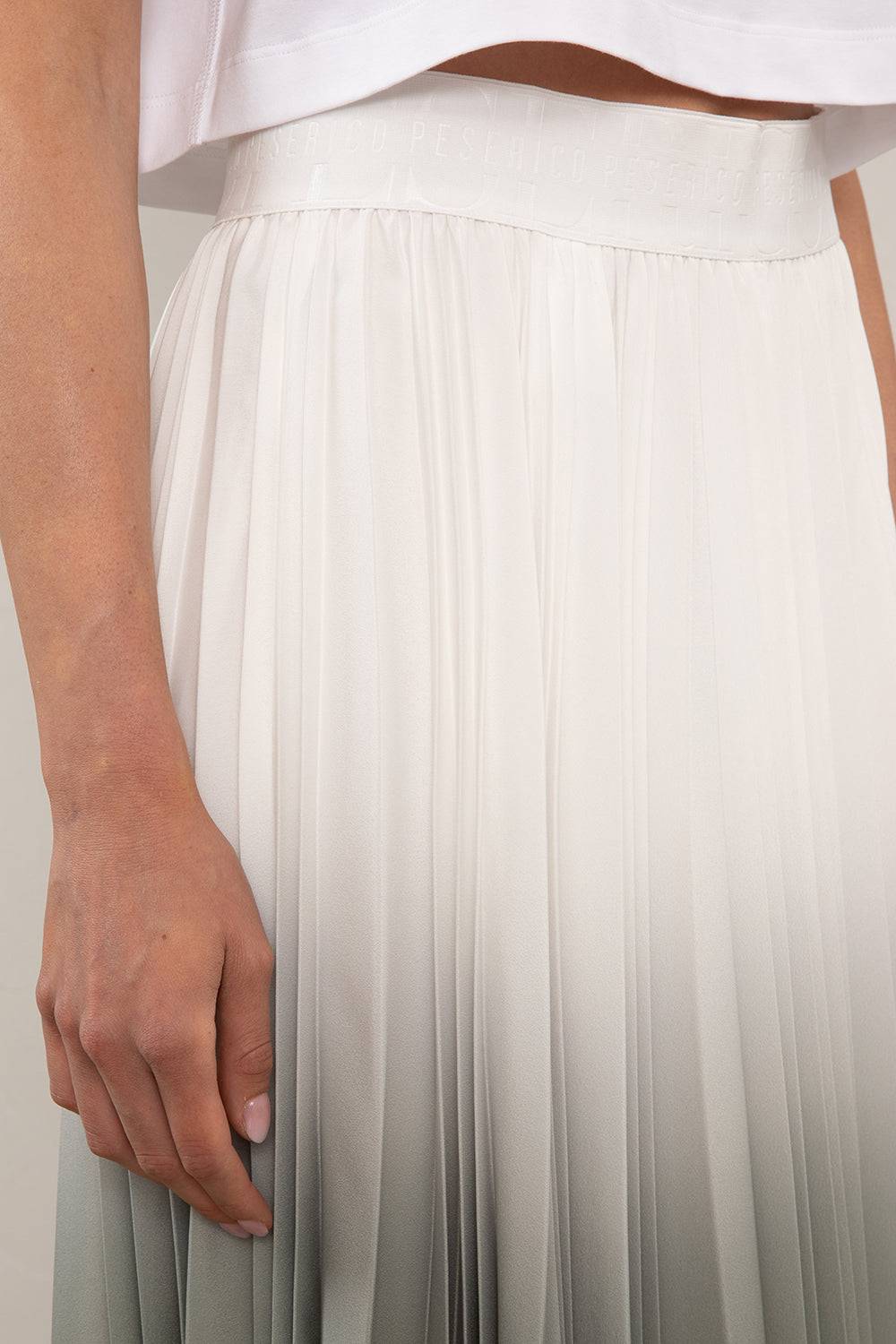 Peserico Gonna Midi Degradé In Plissé Soleil