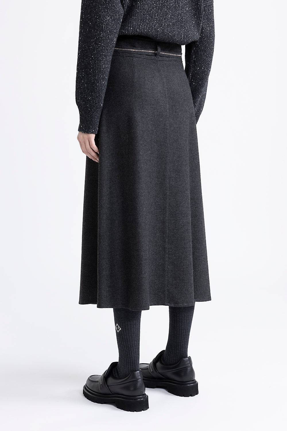 Peserico Gonna Midi In Flanella Di Viscosa E Lana