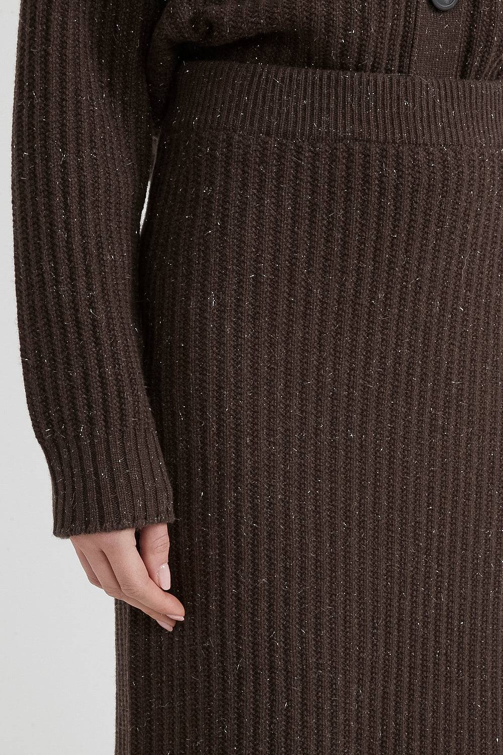 Peserico Gonna Midi In Lana, Seta, Cashmere E Lurex