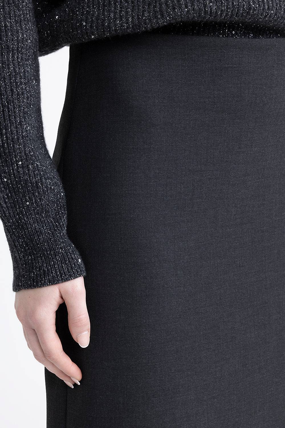 Peserico Gonna Midi In Tela Tecnica Double