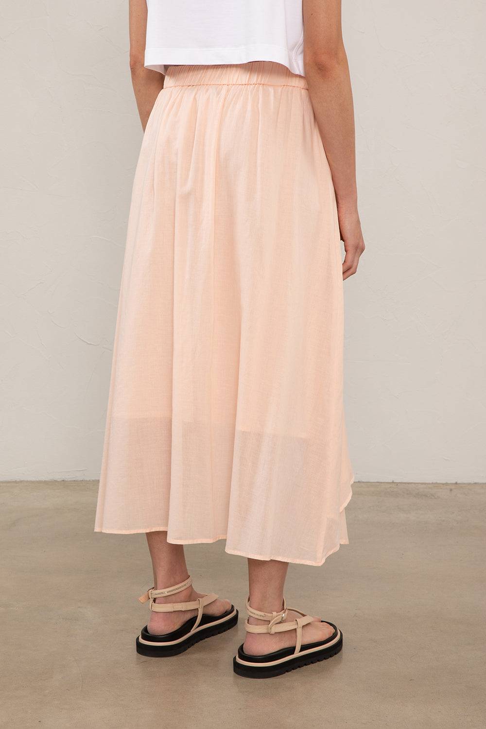 Peserico Gonna Midi In Voile Di Puro Cotone