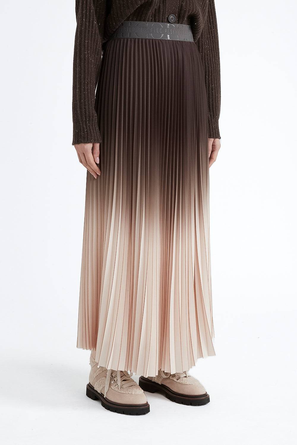 Peserico Gonna plissettata con elastico in vita