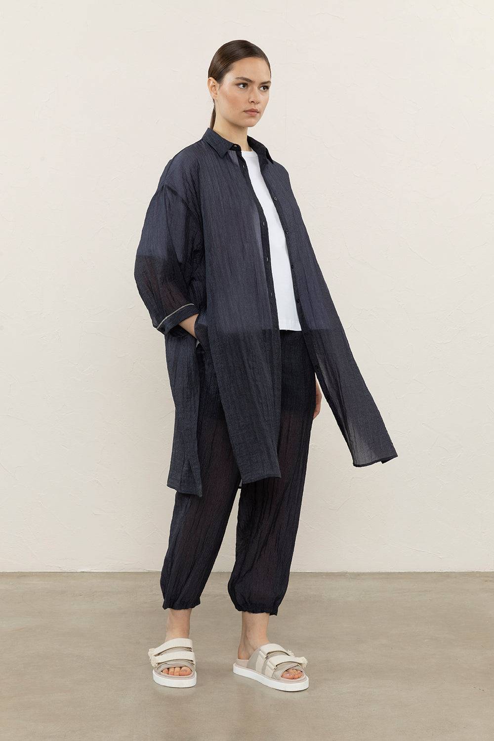 Peserico Lungo Chemisier In Organza Tecnica