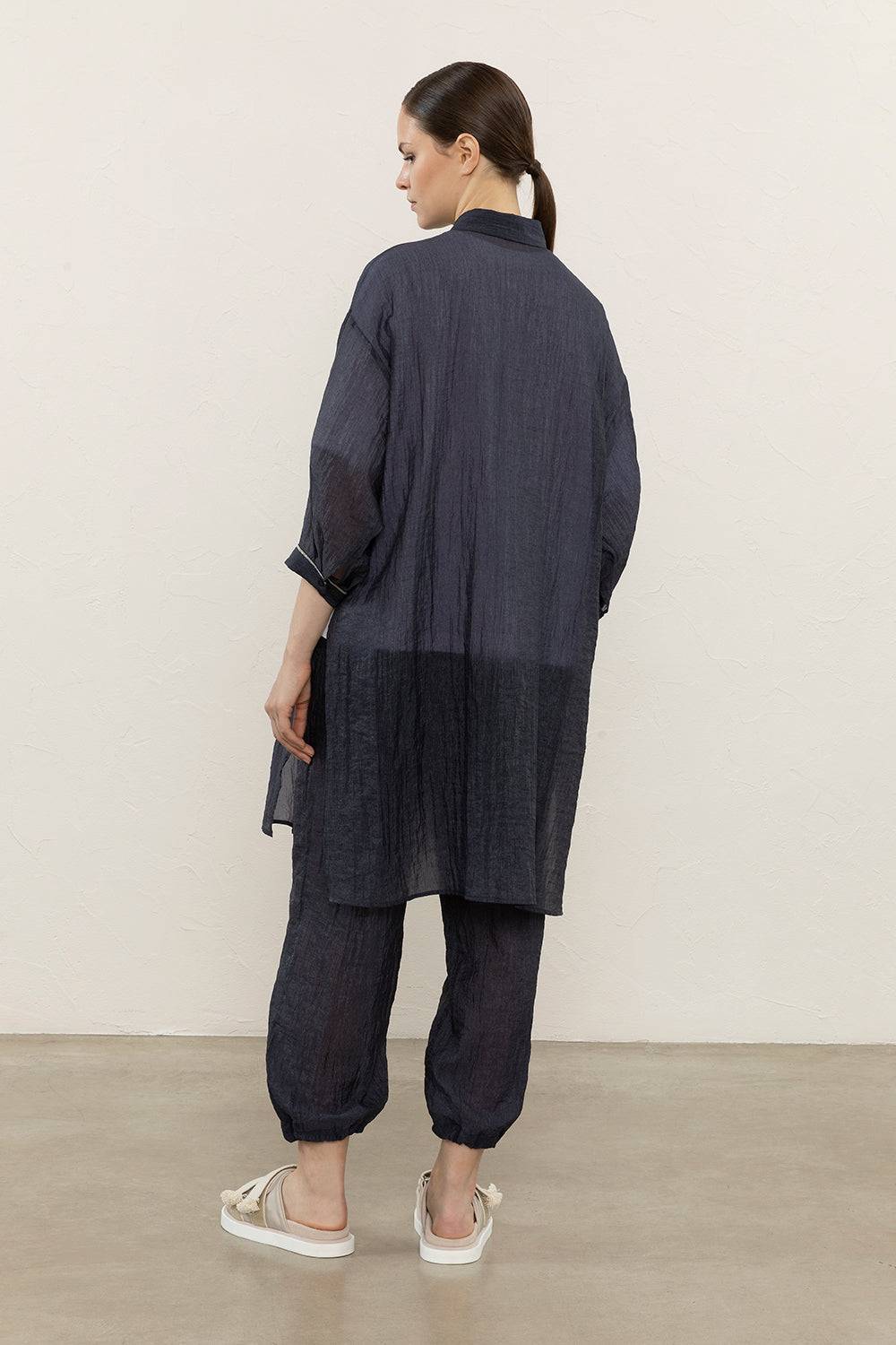 Peserico Lungo Chemisier In Organza Tecnica