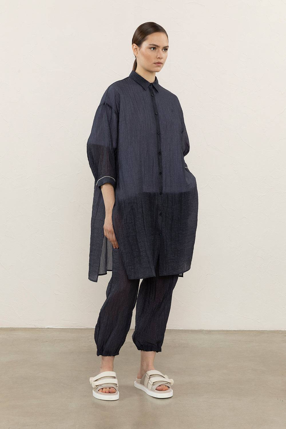 Peserico Lungo chemisier in organza tecnica