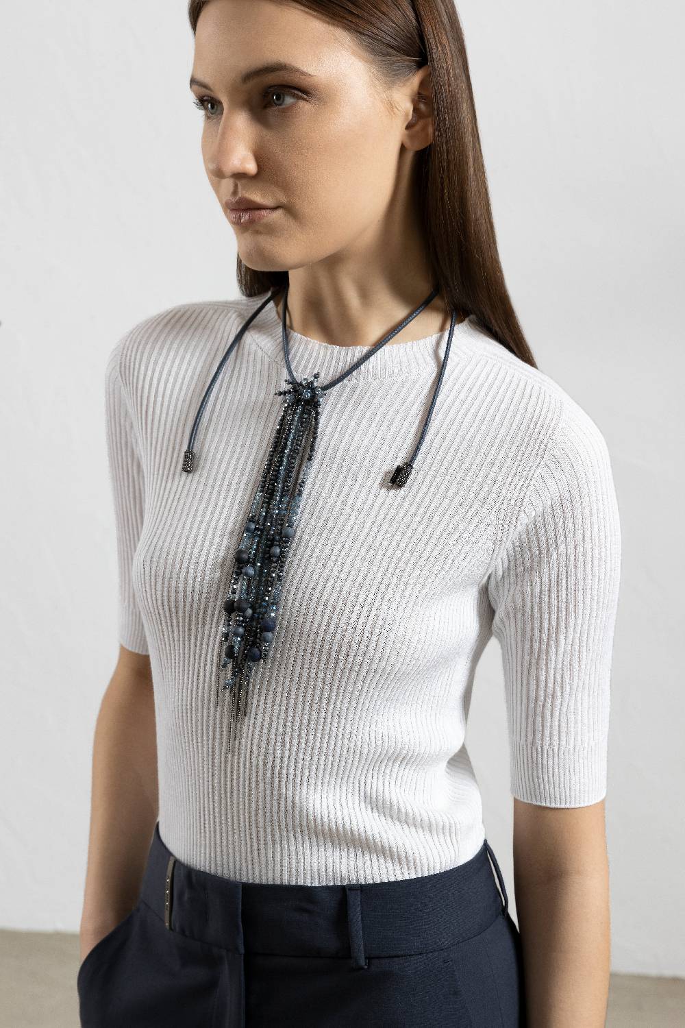 Peserico Maglia A Coste In Filato Di Viscosa