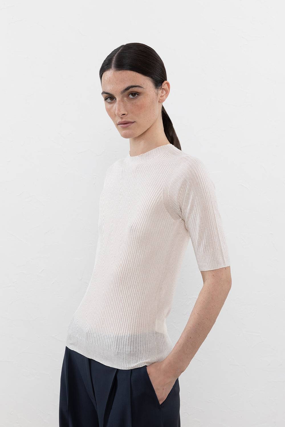 Peserico Maglia a coste in filato di viscosa