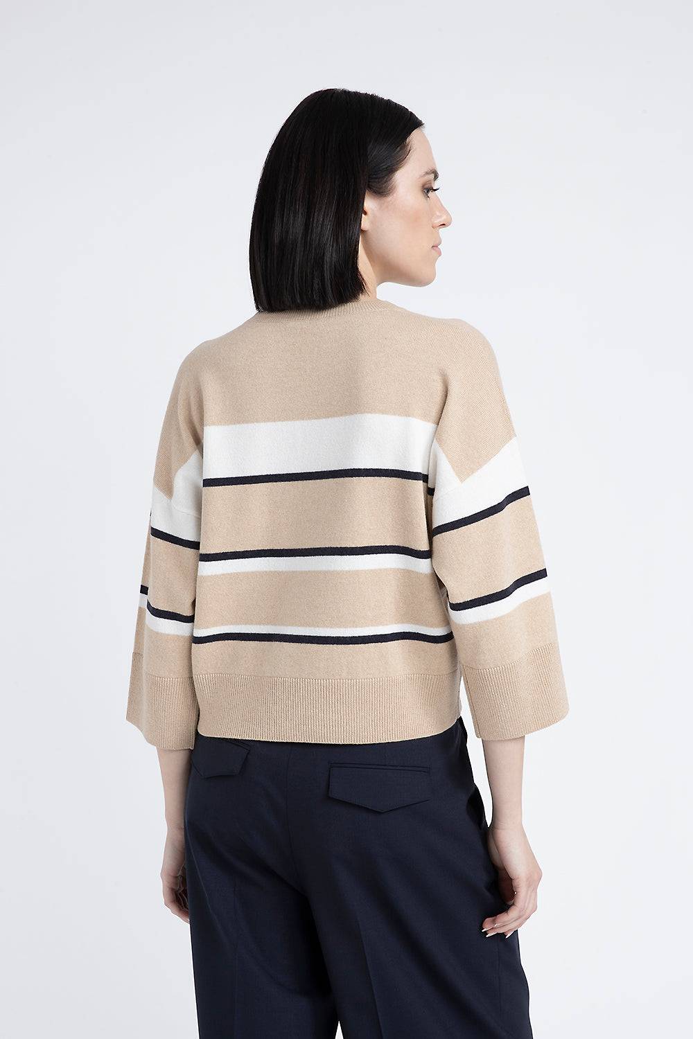 Peserico Maglia A Righe In Lana Seta Cashmere
