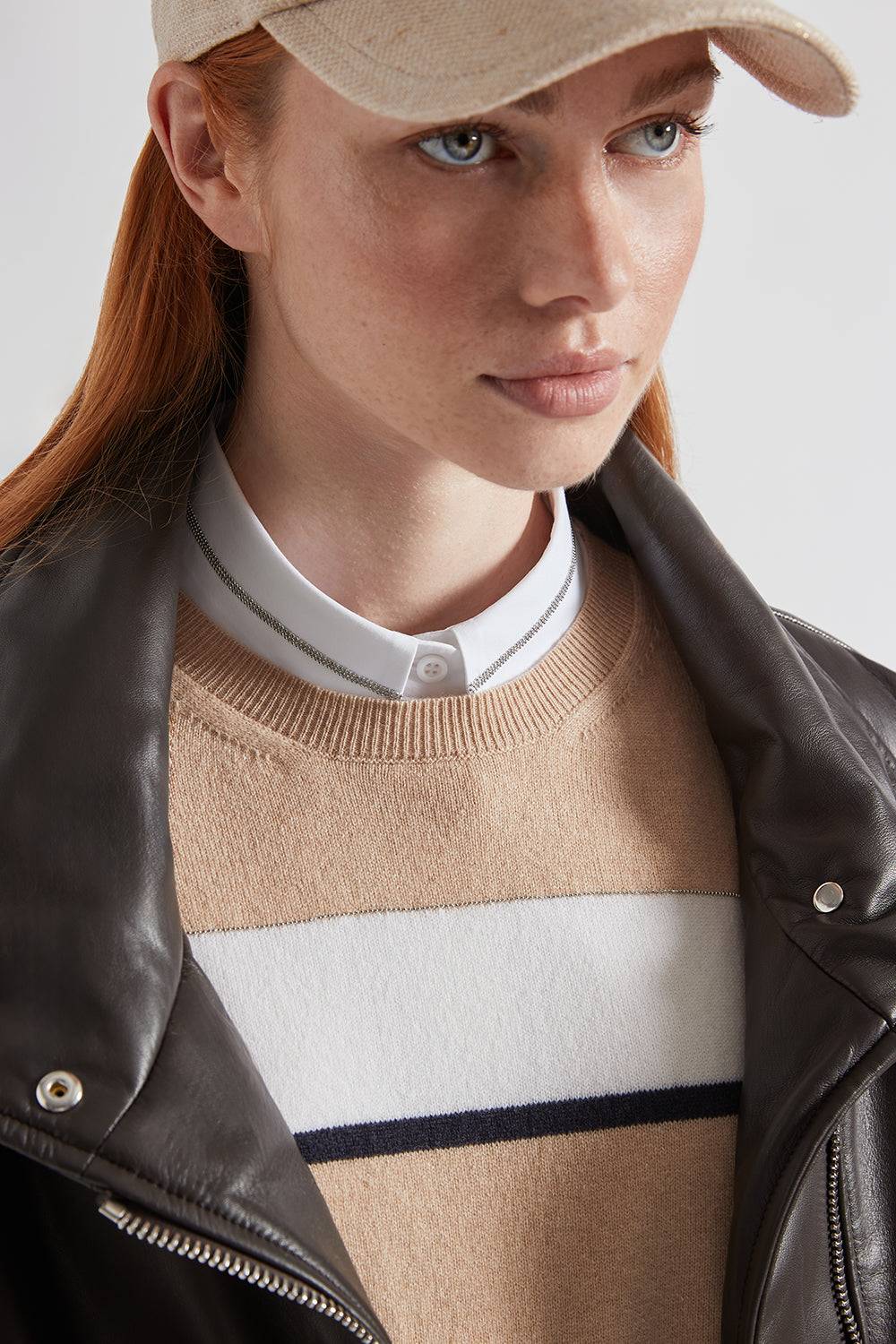 Peserico Maglia A Righe In Lana Seta Cashmere