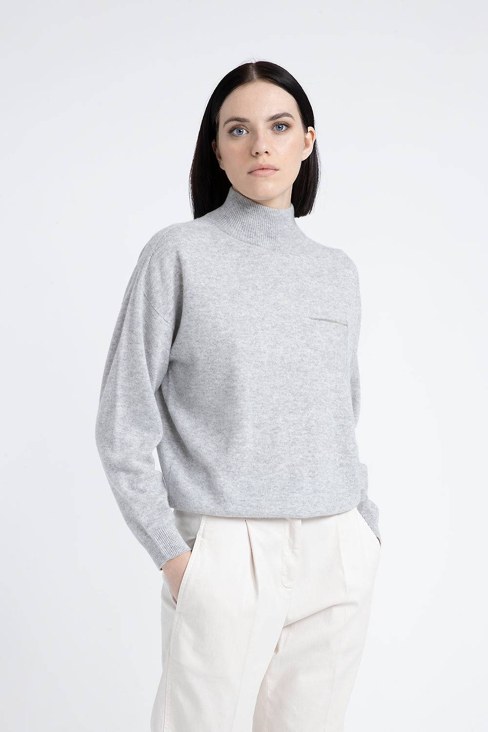 Peserico Maglia collo alto in cashmere e lurex