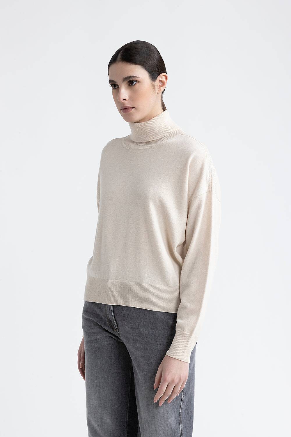 Peserico Maglia collo alto in lana, seta e cashmere