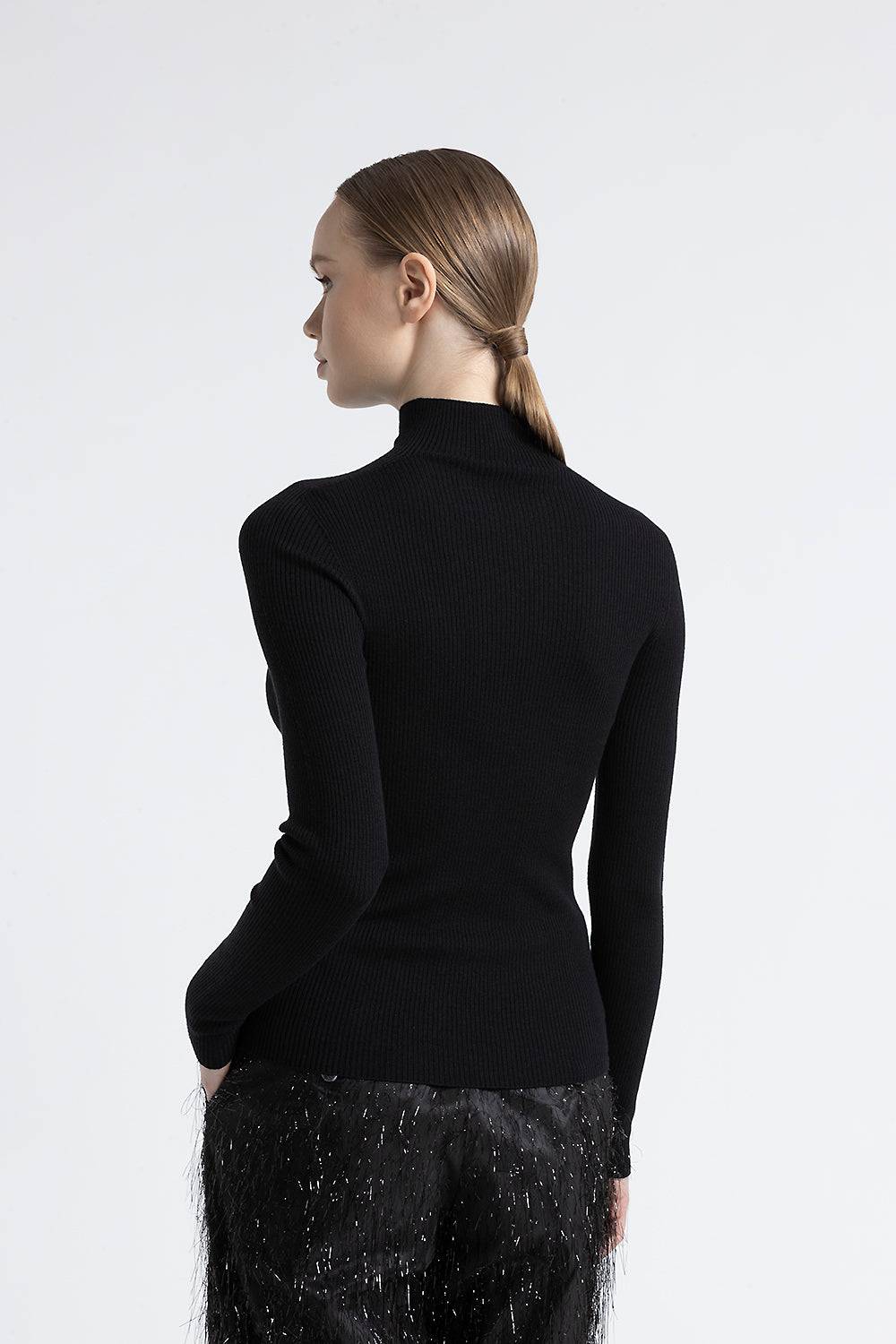 Peserico Maglia Collo Alto In Pura Lana Vergine