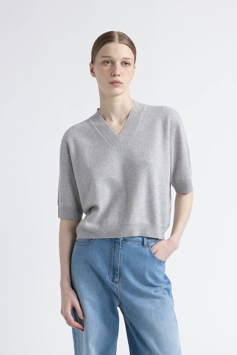 Peserico Maglia con scollo a V in lana e cashmere