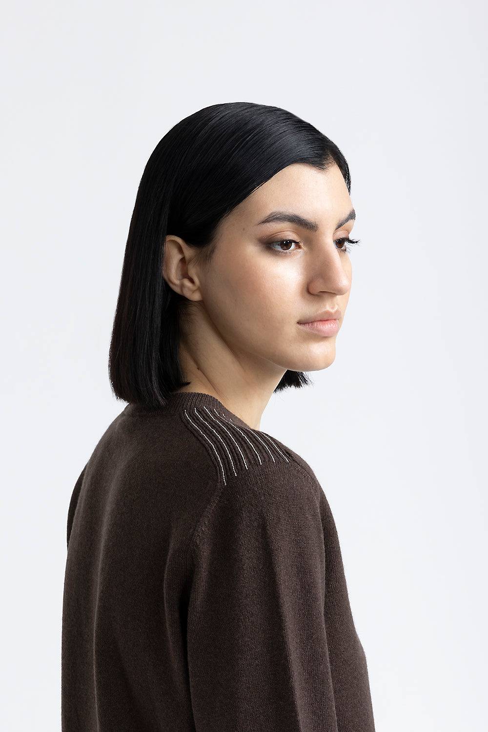 Peserico Maglia Giracollo In Lana, Seta E Cashmere