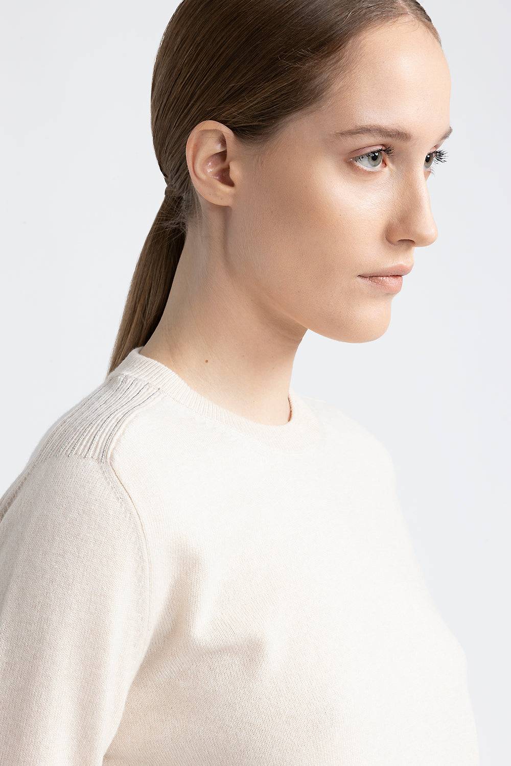 Peserico Maglia Giracollo In Lana, Seta E Cashmere