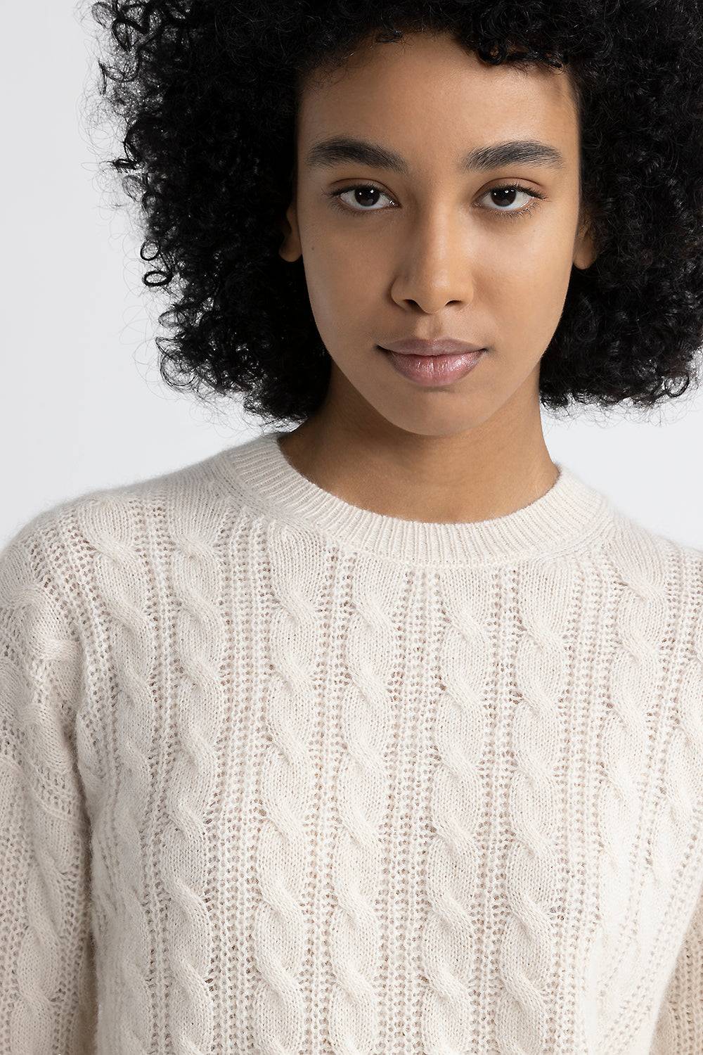 Peserico Maglia Girocollo A Coste E Trecce